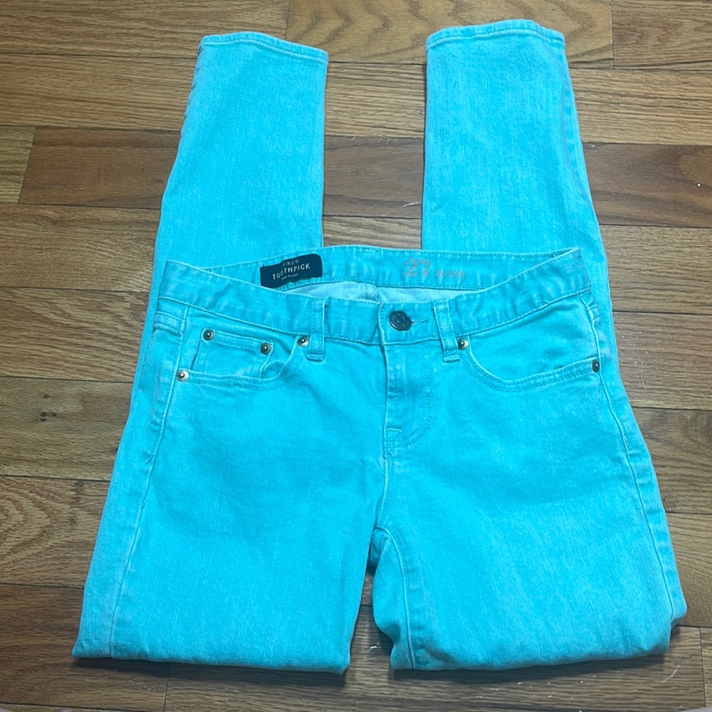EUC J.Crew Toothpick 27 Ankle Mint Jeans